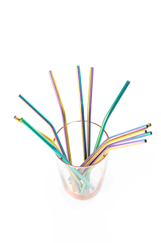 Angled Reusable Stainless Steel Straw (various colours)